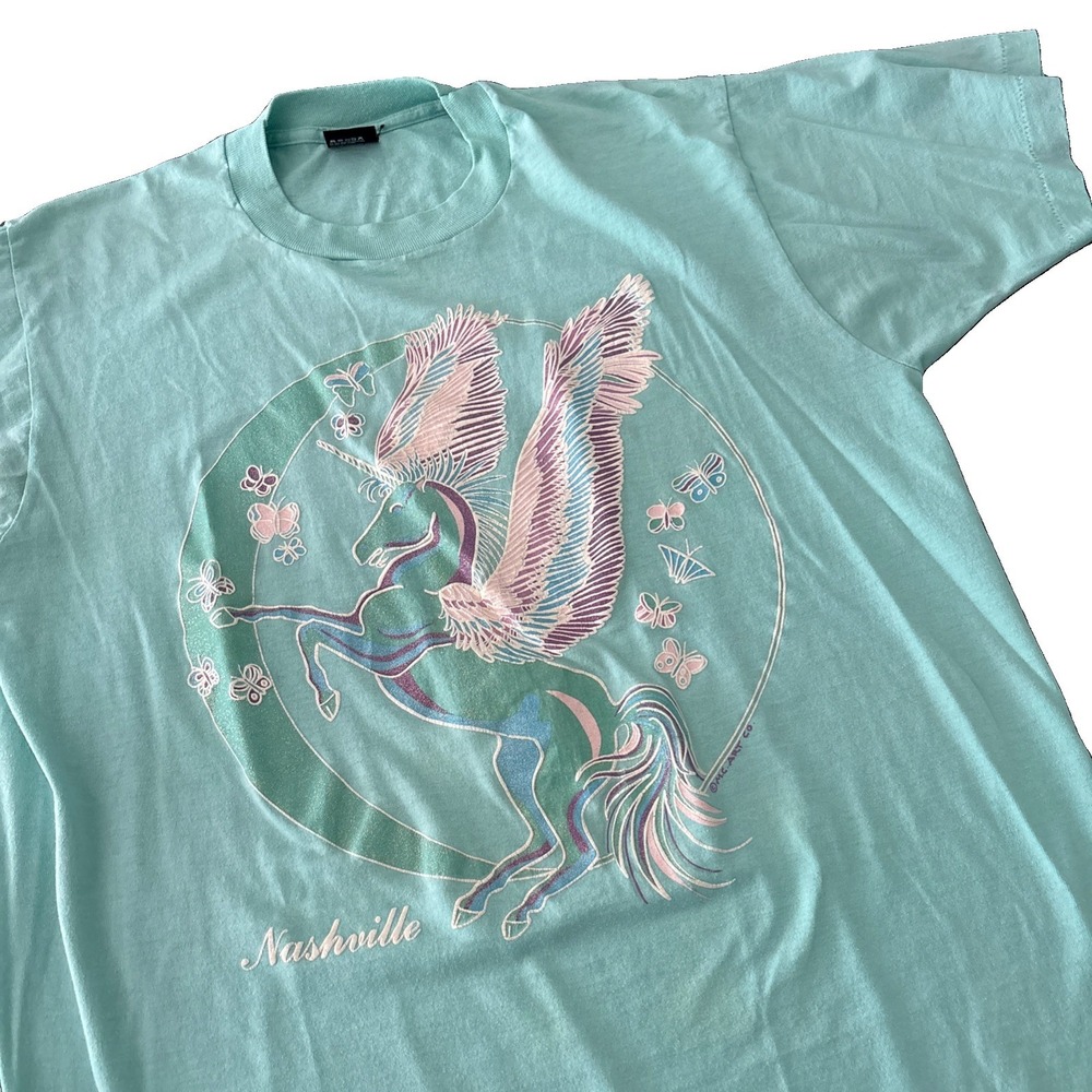 Vintage 90s Pegasus Size XL Nashville Fairy Unicorn Mythology Tshirt screen star